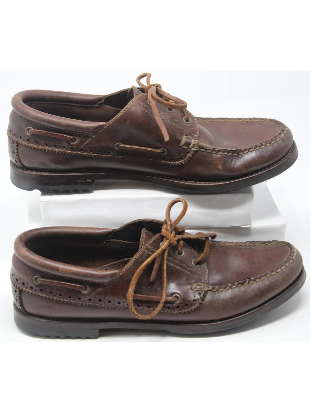 Cole Haan Country Brown Leather Moc Toe Oxford Dockside Shoes Mens Size 8.5 B